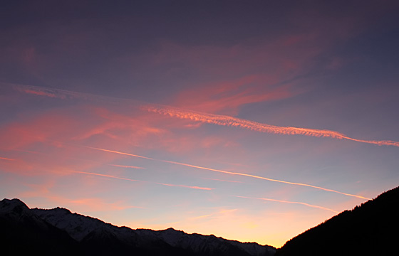 Pinzgau: Abenrot &uuml;ber Krimml