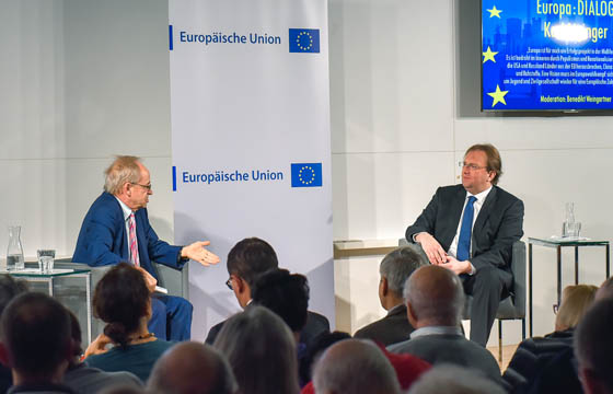 Karl Aiginger - Benedikt Weingartner im Haus der EU bei Europa :DIALOG