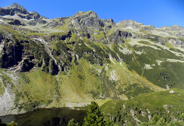 Gletscherwelt Wei&szlig;see Richtung Mittelstation - Gr&uuml;nsee